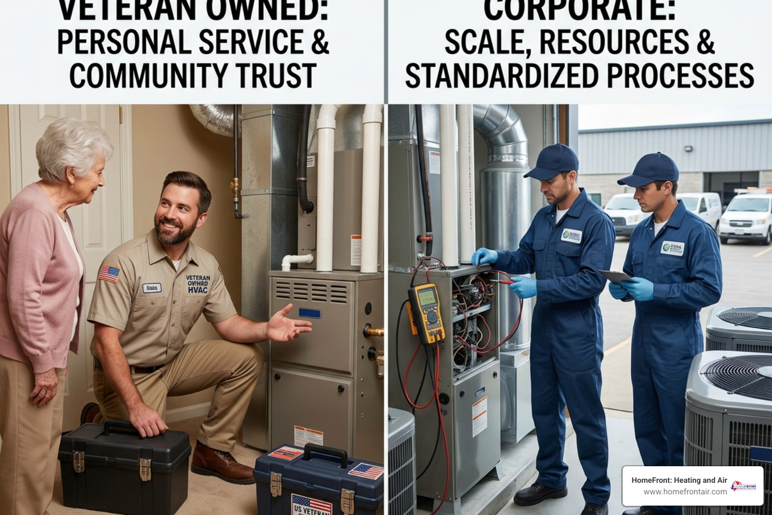 Choosing Your HVAC Ally: Veteran Owned vs Corporate Giants