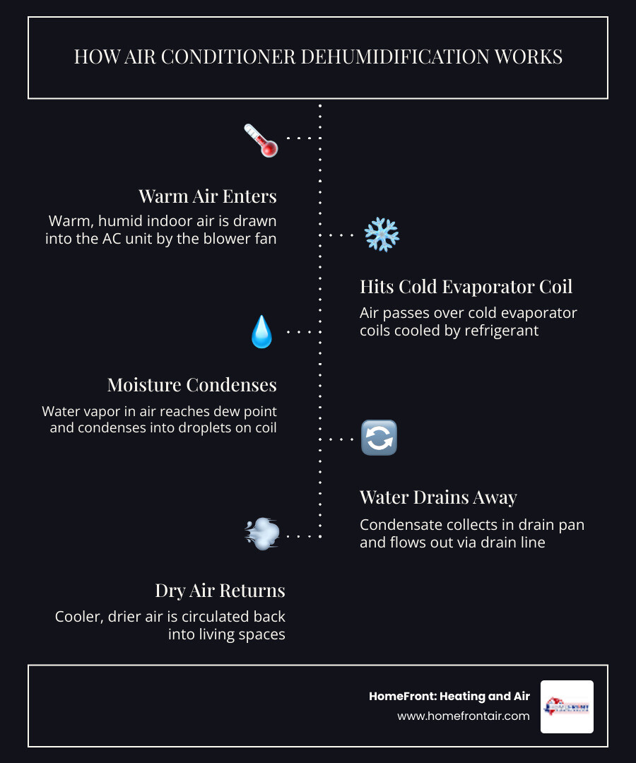 How air conditioner dehumidification works: refrigeration cycle, condensation, moisture removal, and indoor humidity How air conditioner dehumidification works: refrigeration cycle, condensation, moisture removal, and indoor humidity