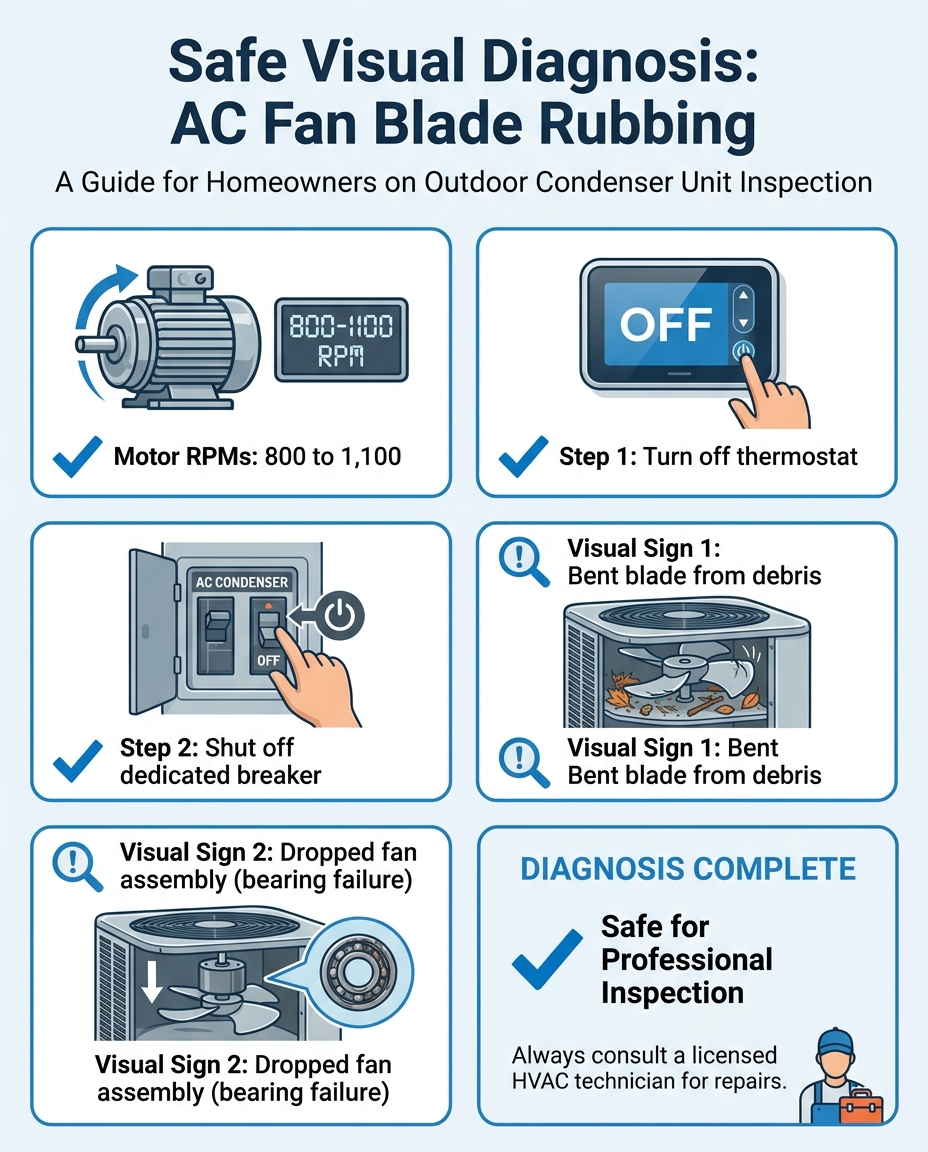 Safe Visual Diagnosis: AC Fan Blade Rubbing