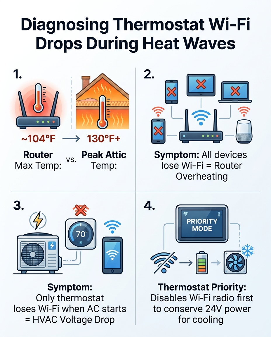 Diagnosing Thermostat Wi-Fi Drops During Heat Waves
