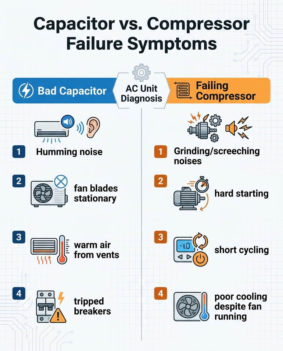 Capacitor vs. Compressor Failure Symptoms
