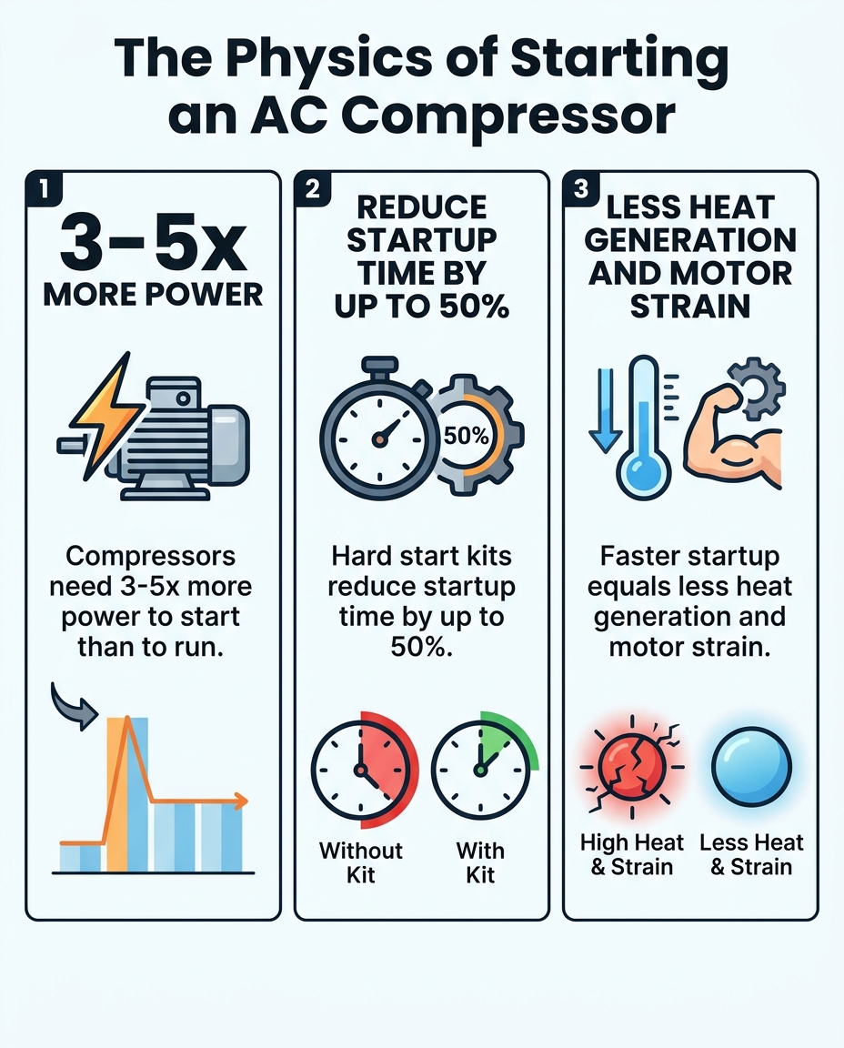 The Physics of Starting an AC Compressor