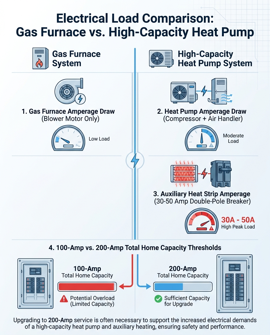 Electrical Load Comparison: Gas Furnace vs. High-Capacity Heat Pump
