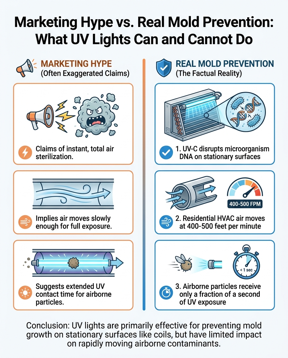 Marketing Hype vs. Real Mold Prevention: What UV Lights Can and Cannot Do