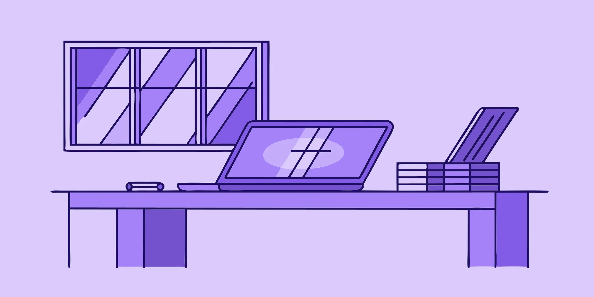 Financial advisor uses proposal generation software on laptop.