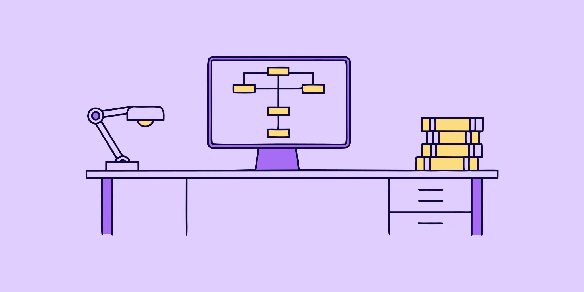 A workflow diagram on a computer showing how to automate SOWs.