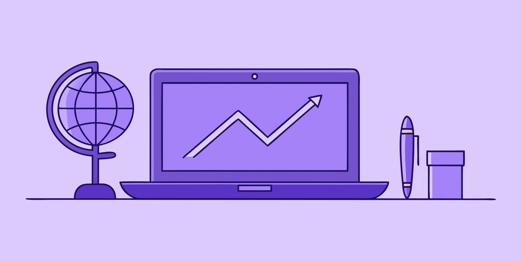 Laptop showing sales data and a pen on a desk, ready for a preliminary sales agreement.