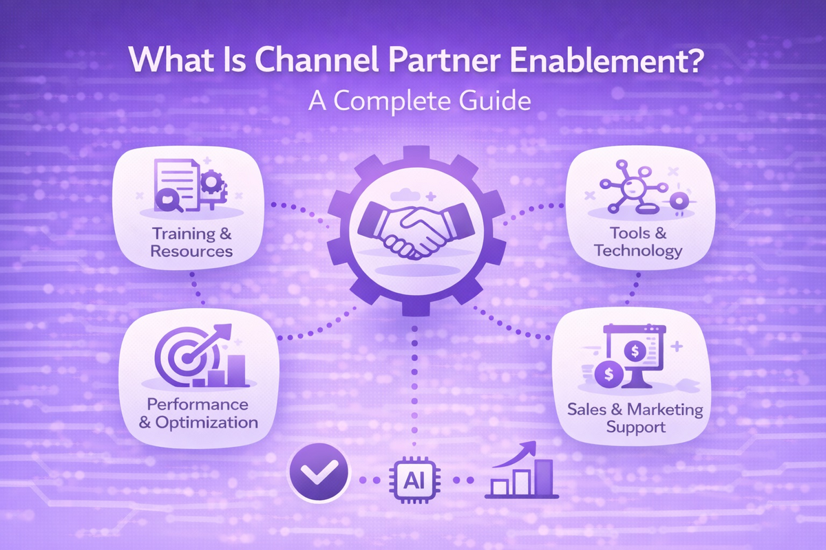Blog header image for channel partner enablement complete guide