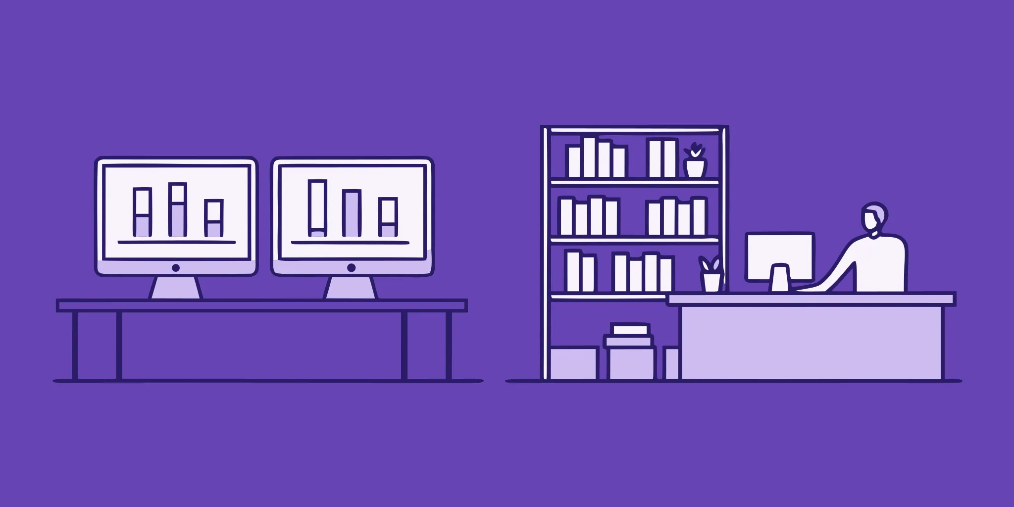 A developer planning a digital library management system project on a computer.