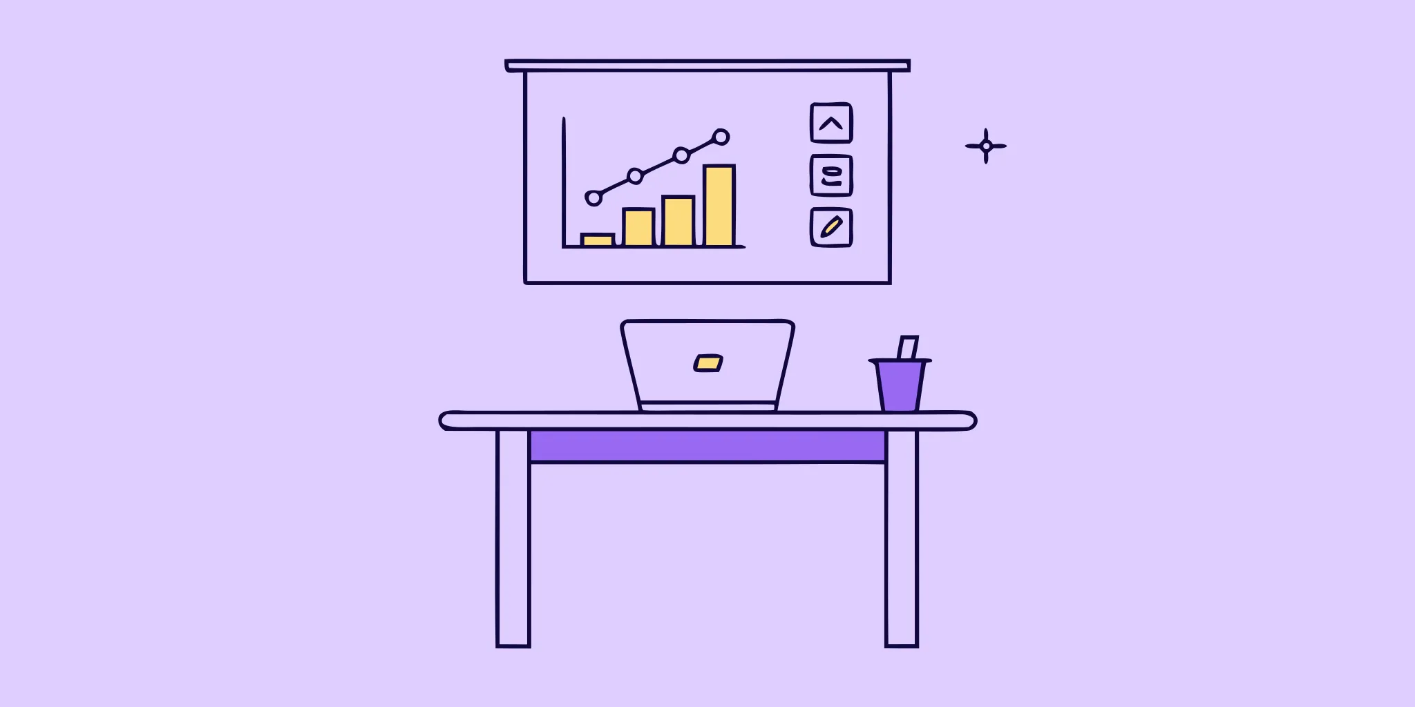 A chart on a laptop screen showing data analytics for modern procurement technology.