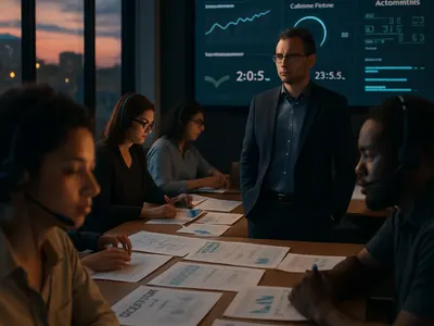 Interface IA moderne gérant automatiquement conversations clients entreprise B2B