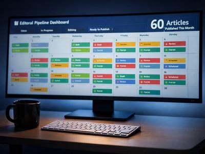 Autopilot SEO editorial system producing 60 B2B articles per month