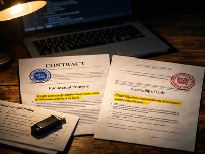 Offshore intellectual property contract protection code data deliverables
