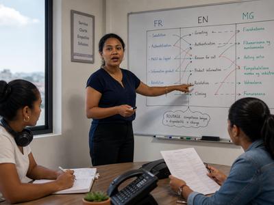 Équipe support client multilingue offshore Madagascar pilotée par TARAM