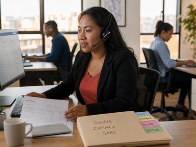 Dedicated sales admin team member in Madagascar processing quotes, orders and follow-ups.