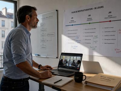 Plan 90 jours restructurer back-office équipe offshore Madagascar PME