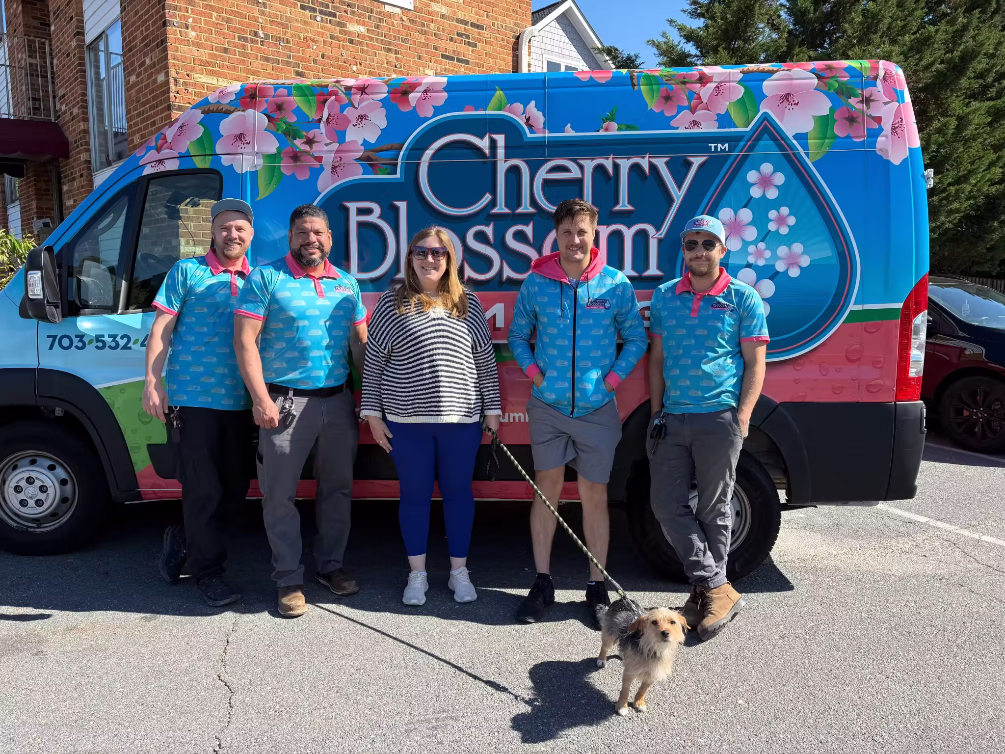 Cherry Blossom Team in front of their company van
