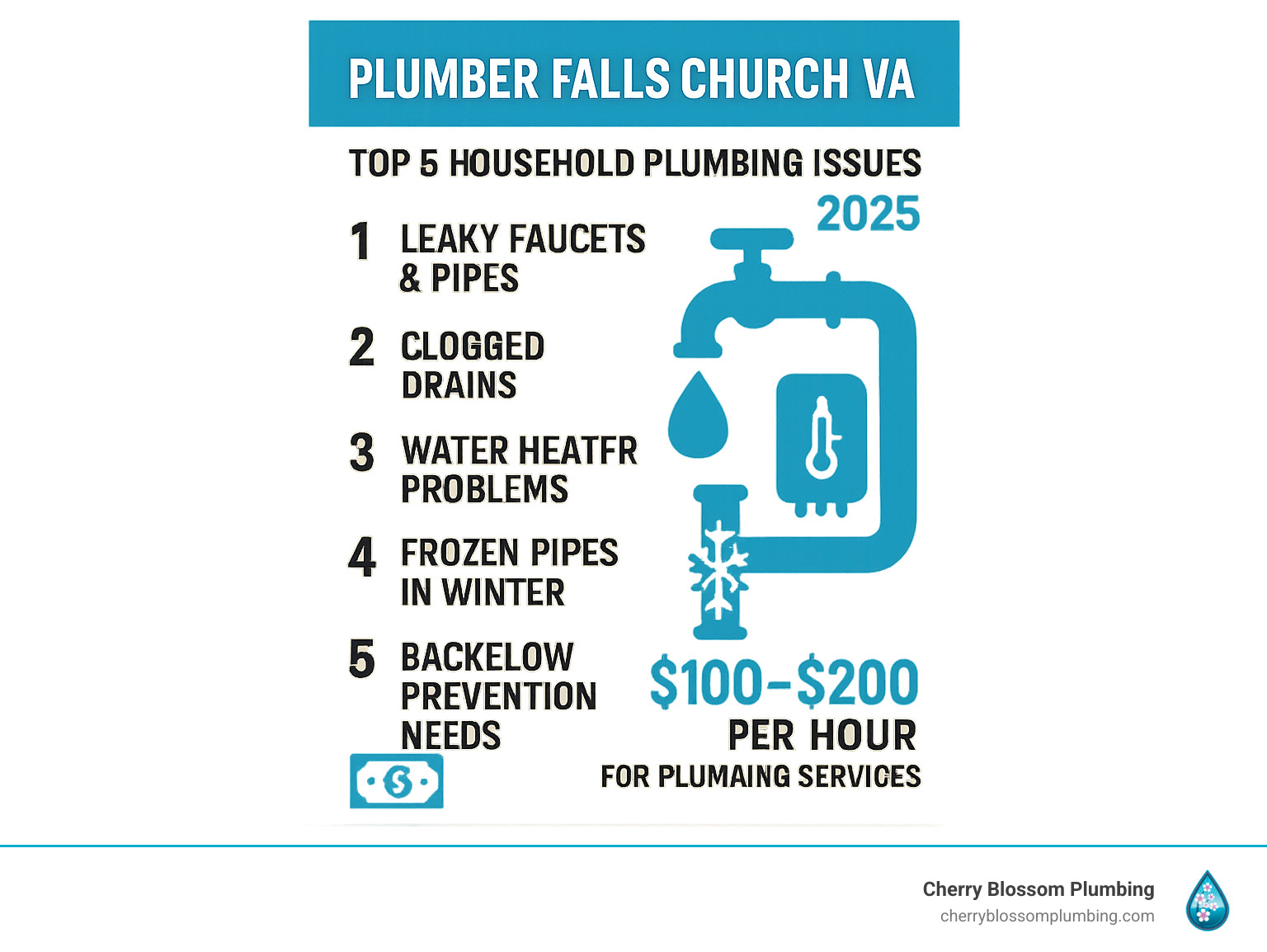 Top 5 household plumbing issues in Plumber Falls Church VA for 2025