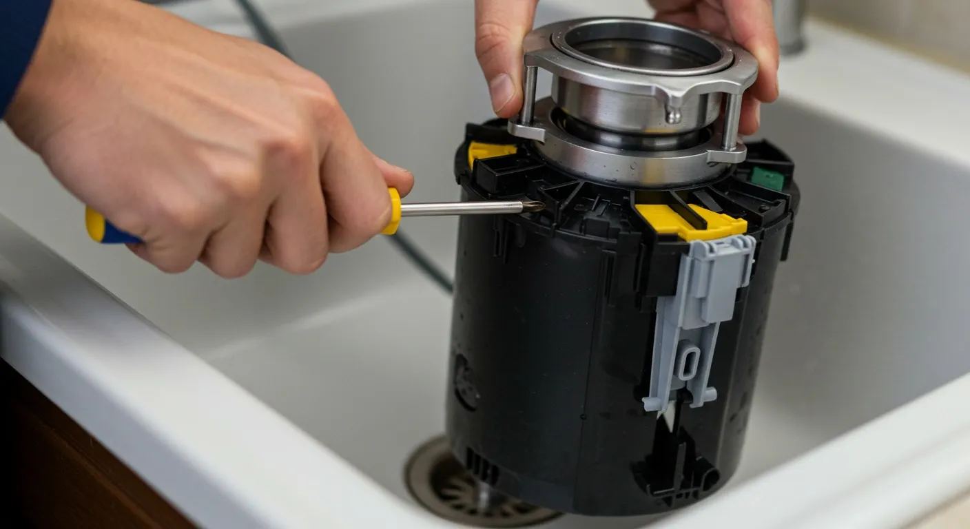 Repairing a mechanical device with a screwdriver and metal component