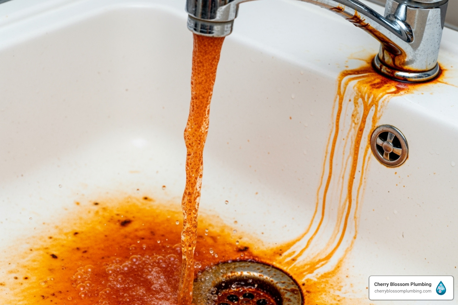rusty water coming out of a faucet - Arlington water heater repair