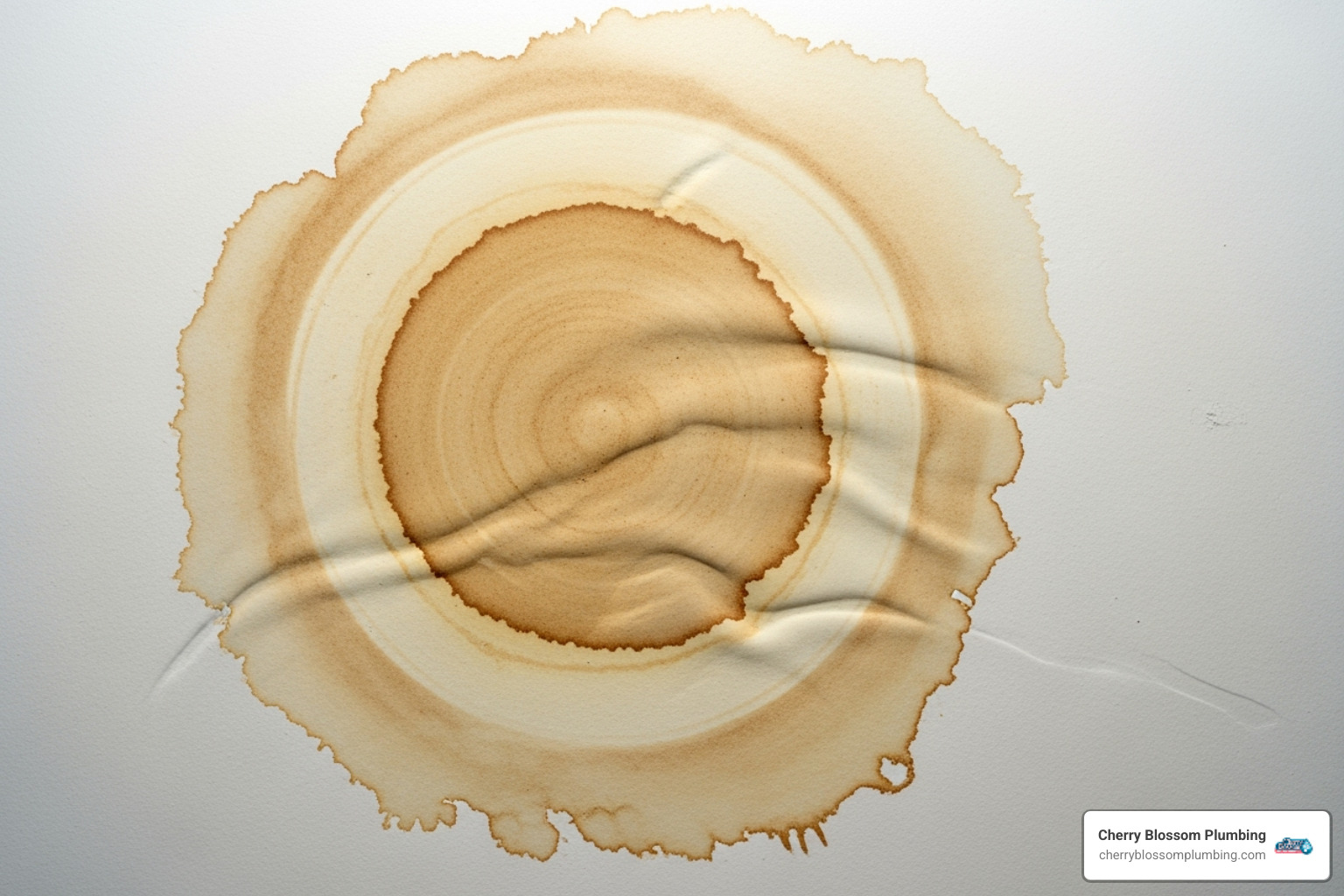 water stain on ceiling - pinhole leak repair arlington