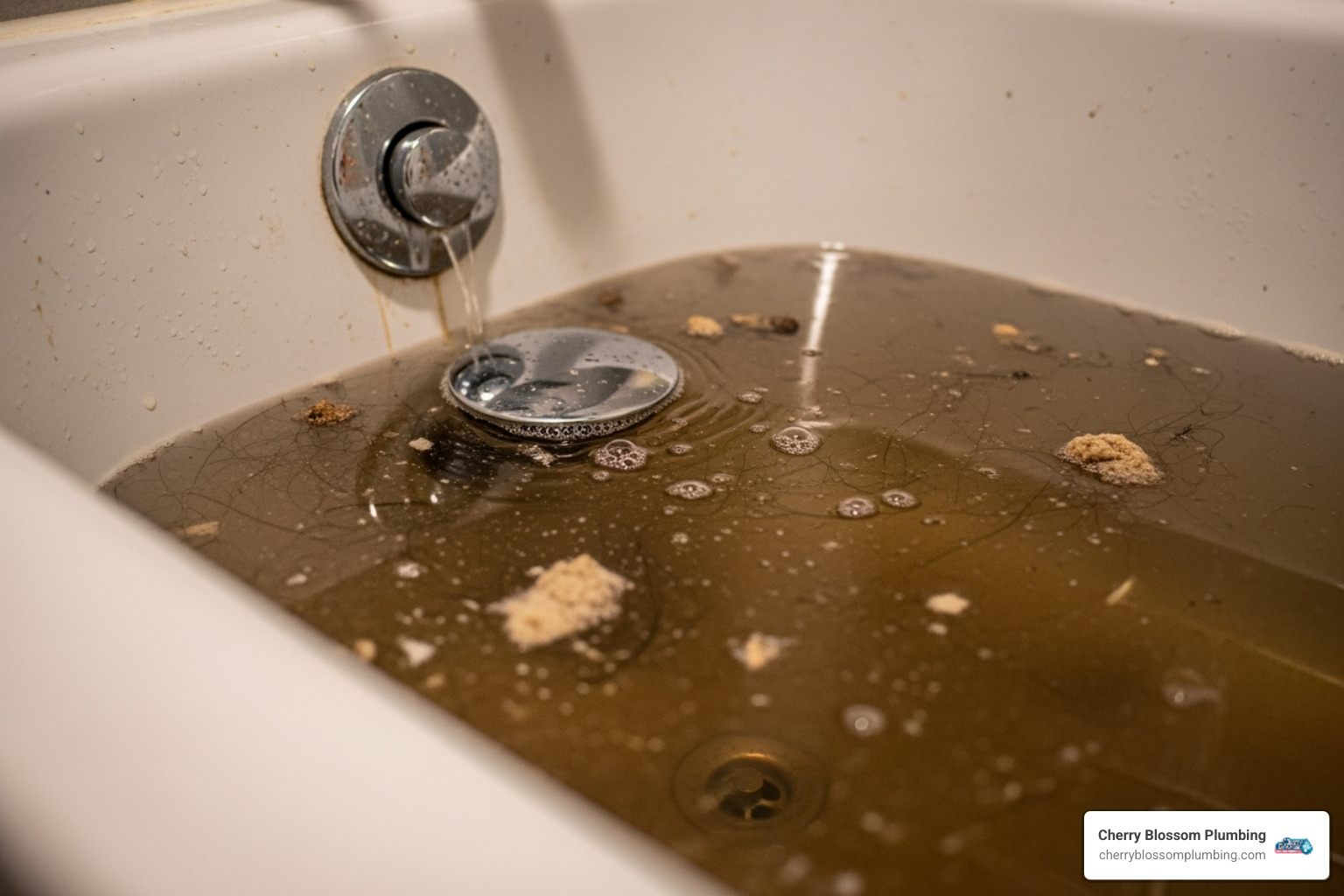 Water backing up into a bathtub due to a severe drain clog - clogged drain repair arlington
