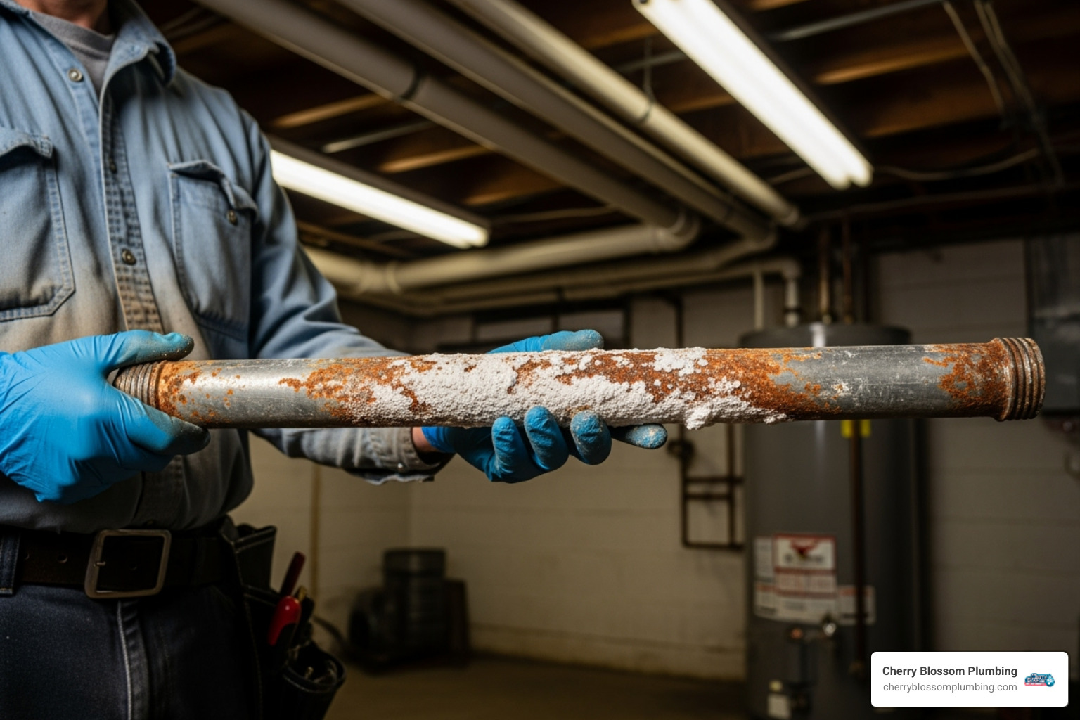 plumber holding corroded pipe section - galvanized pipe problems arlington va plumber holding corroded pipe section - galvanized pipe problems arlington va
