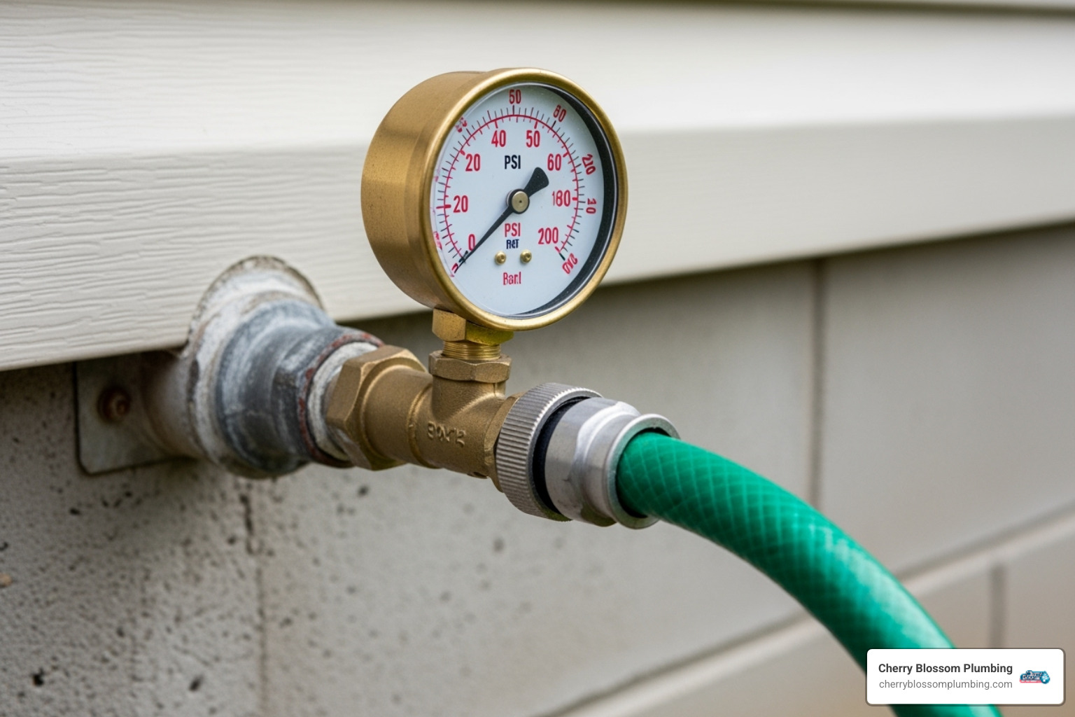 water pressure gauge attached to an outdoor hose spigot - water pressure regulator repair