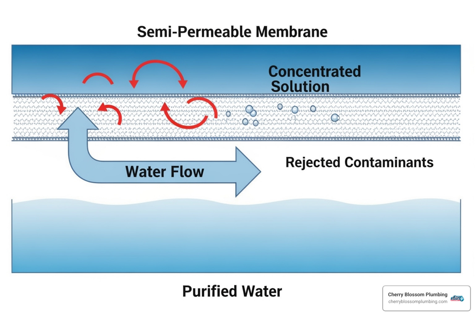 diagram showing the reverse osmosis process - reverse osmosis pfas removal