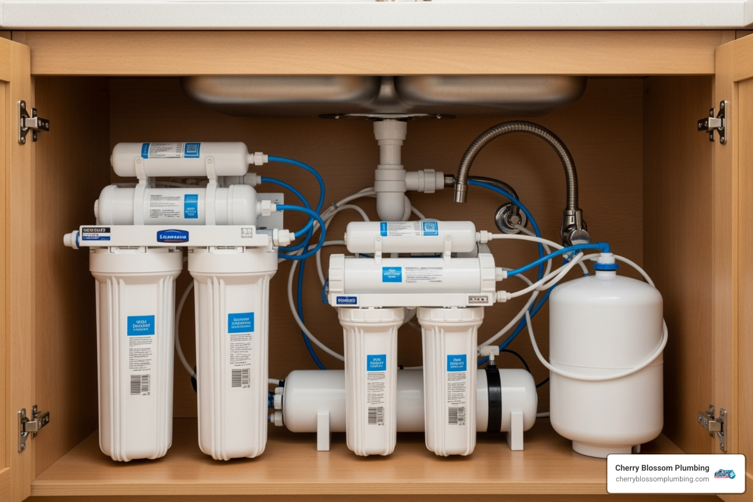 under-sink reverse osmosis system installed - reverse osmosis pfas removal