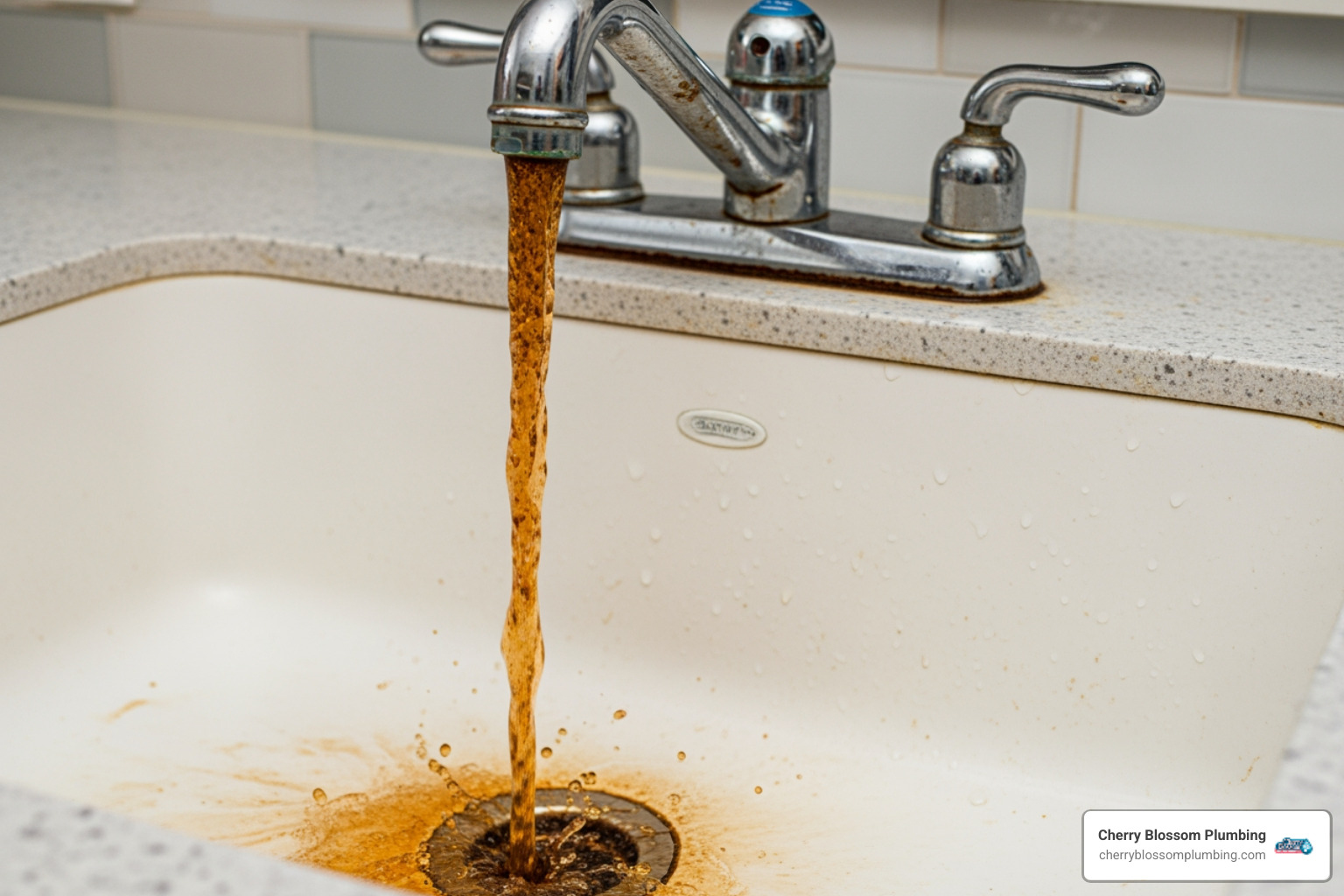 Rusty, brown water coming out of a kitchen faucet - galvanized pipe replacement northern va