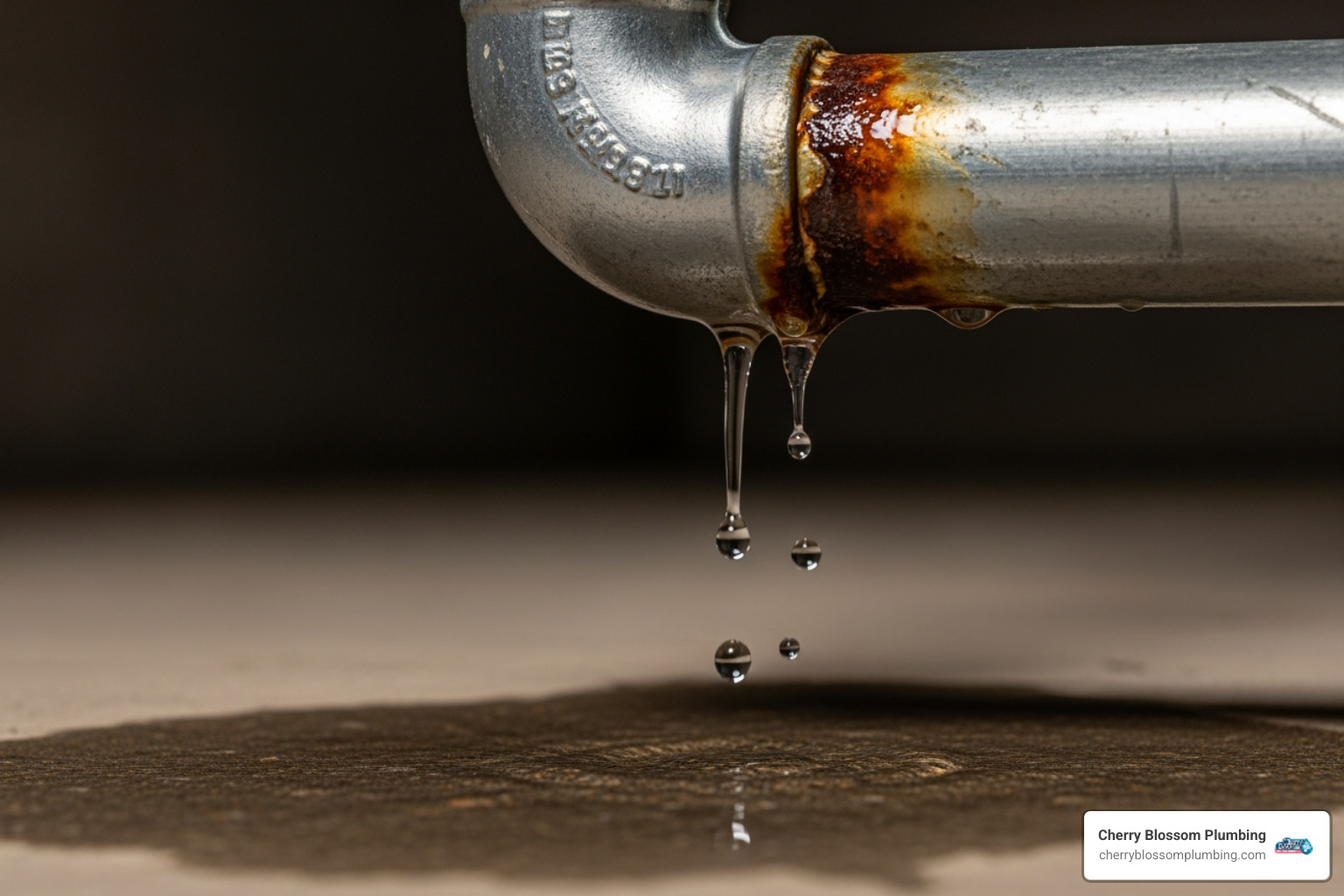 A close-up image of a leaky pipe joint with water dripping, illustrating the damage caused by high water pressure - pressure reducing valve A close-up image of a leaky pipe joint with water dripping, illustrating the damage caused by high water pressure - pressure reducing valve