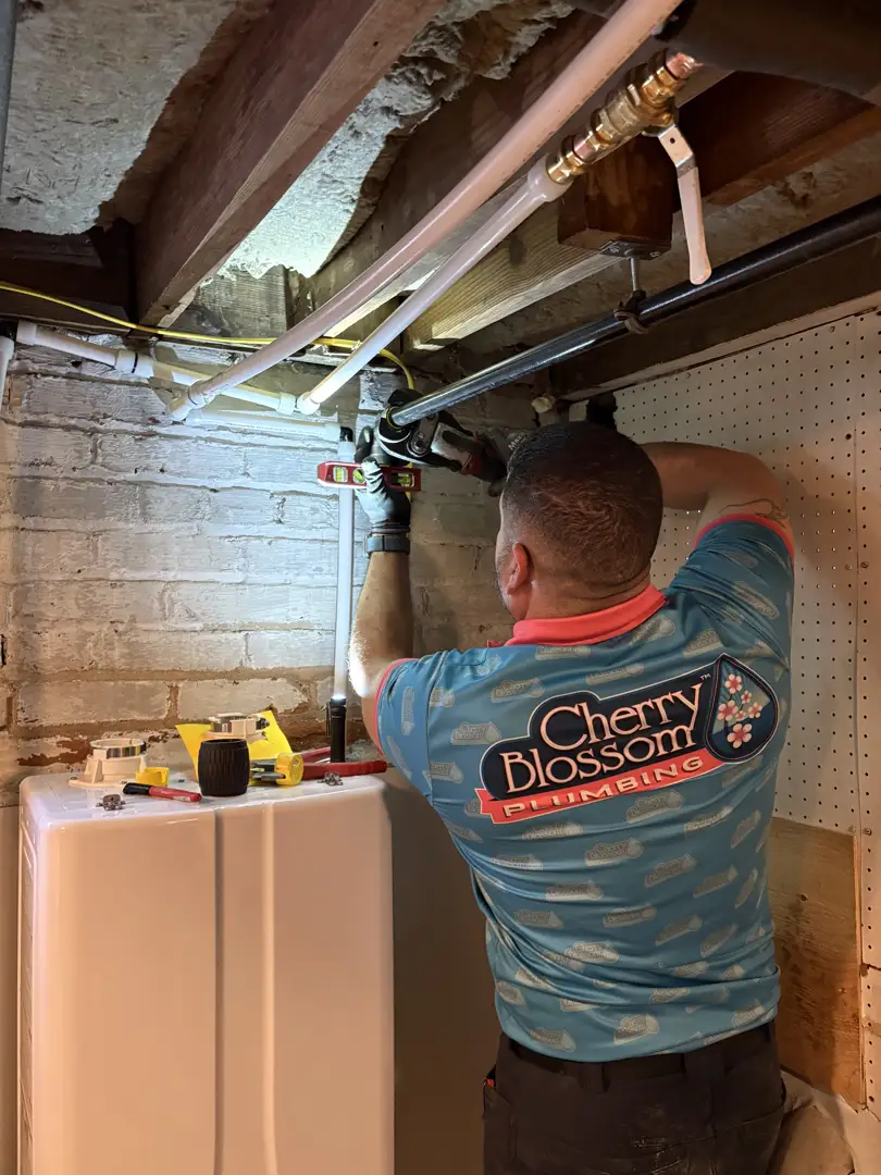 plumber using acoustic leak detection equipment on a wall - how to detect a water leak behind walls plumber using acoustic leak detection equipment on a wall - how to detect a water leak behind walls