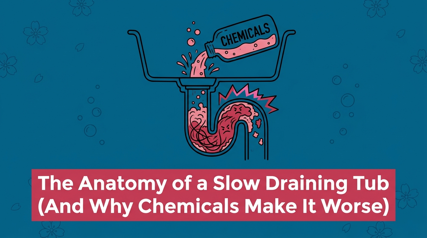 The Anatomy of a Slow Draining Tub (And Why Chemicals Make It Worse)