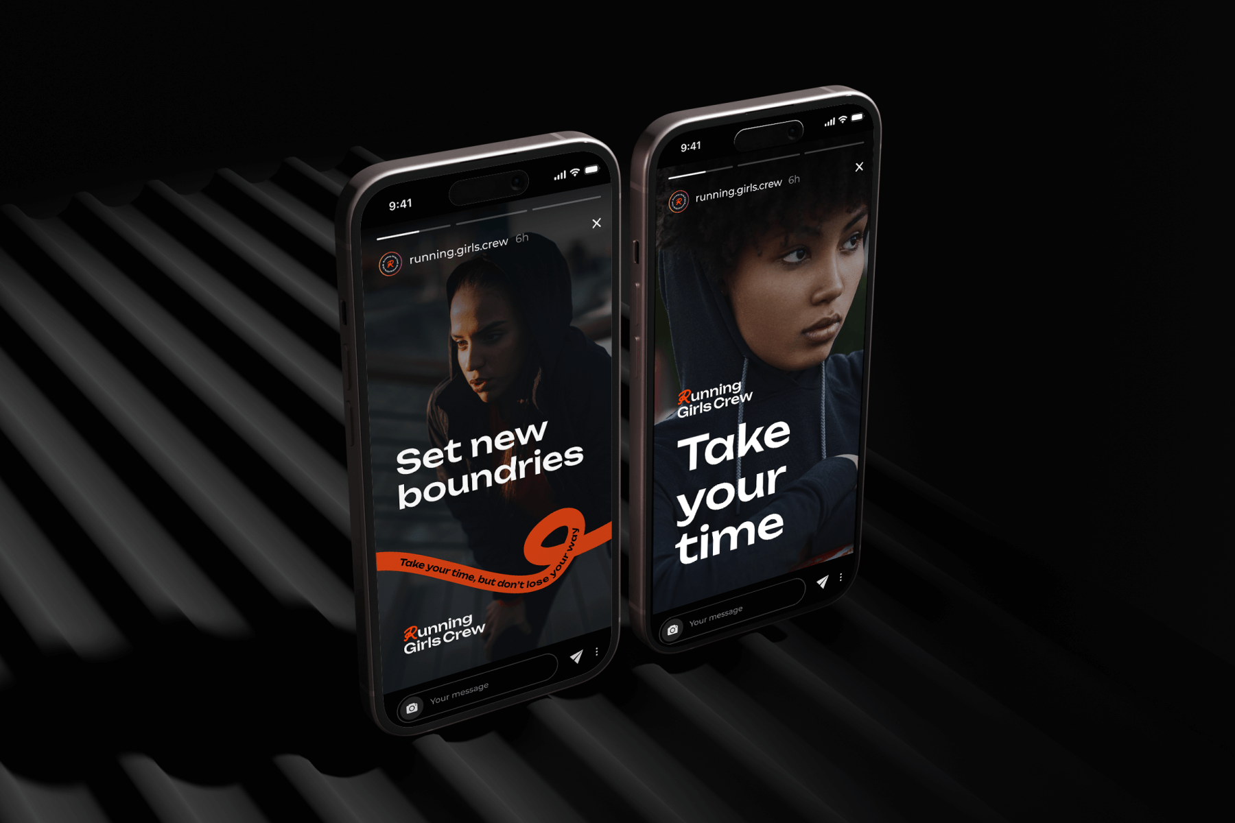 Running girls crew - wizualizacje logo i brand