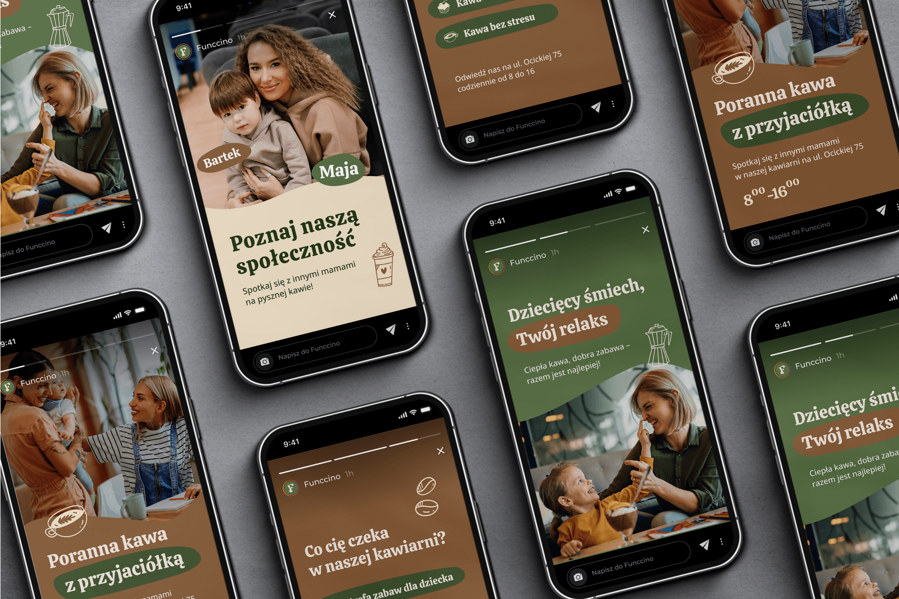 Funccino - wizualizacja social media