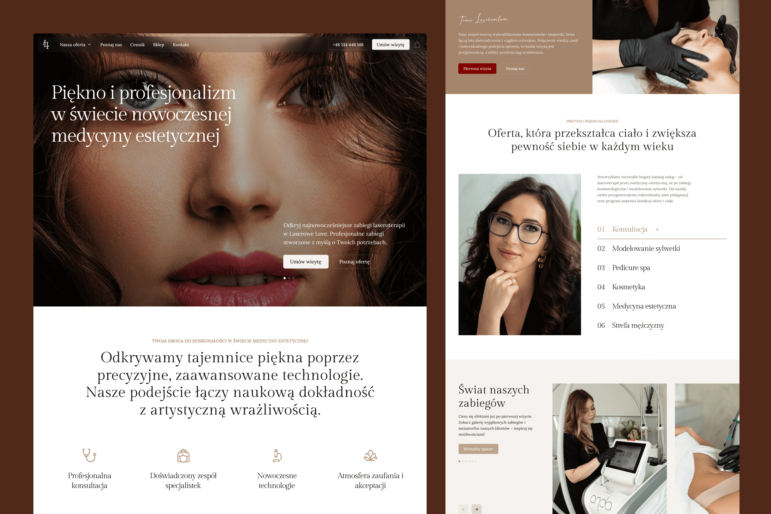 Laserowe Love projekt strony internetowej