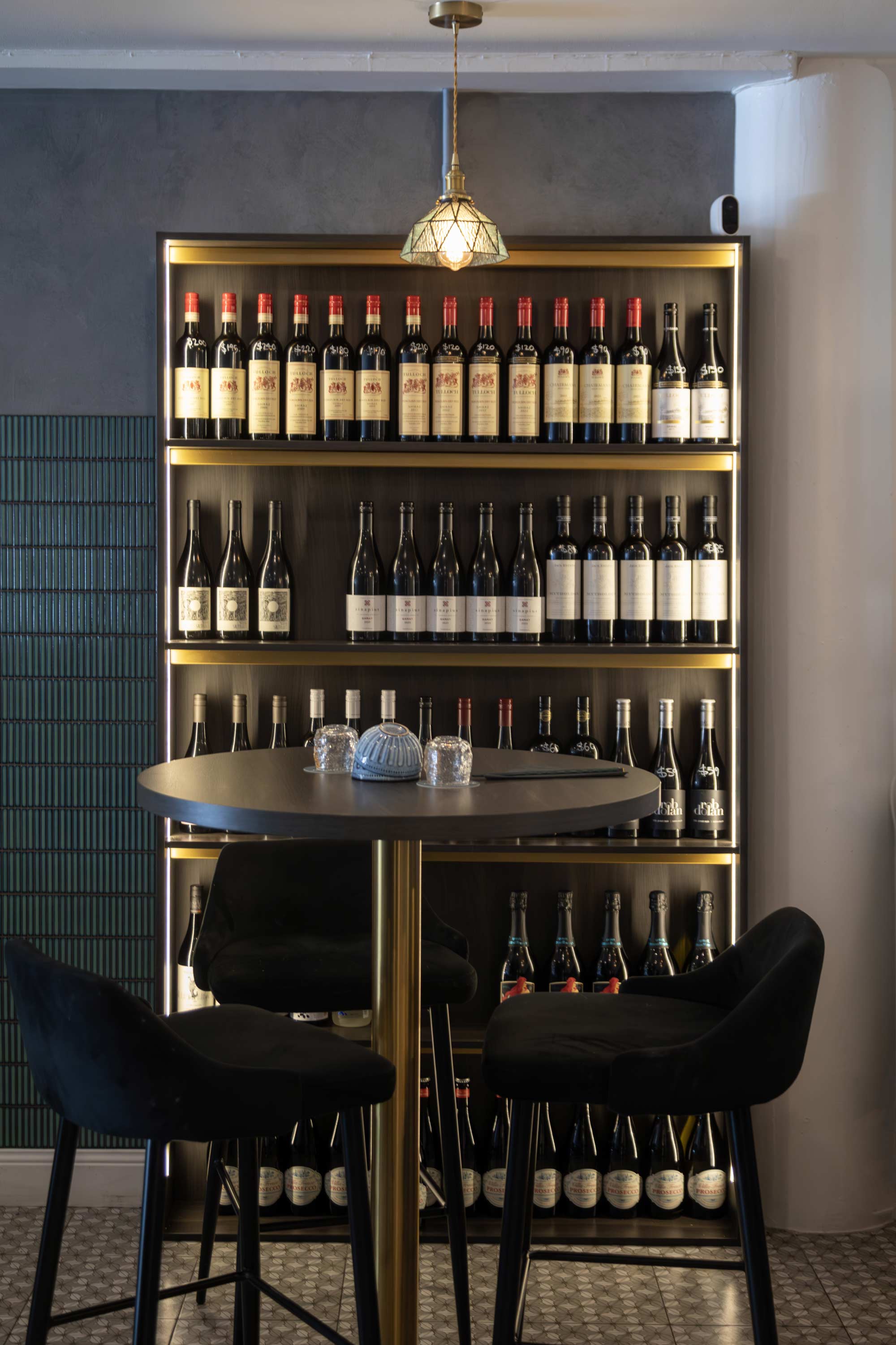 Wine Display At Dumpling Mama's Nelson Bay