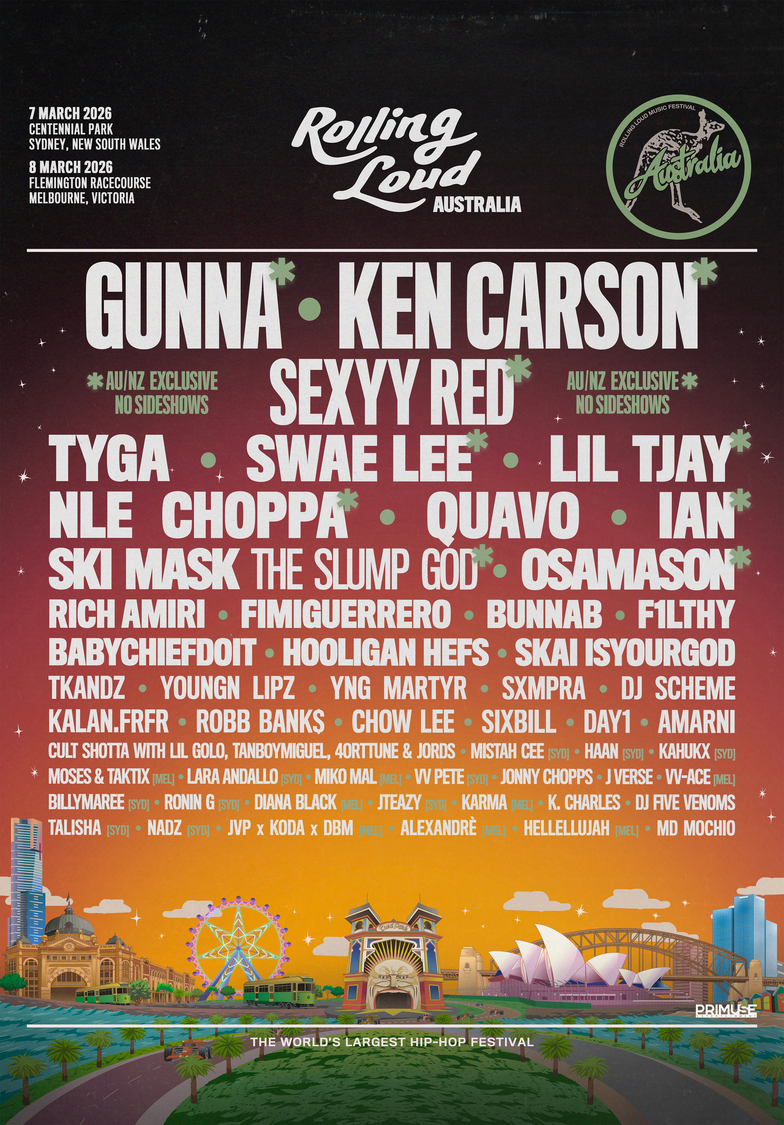 Rolling Loud Australia 2026: Gunna, Tyga & Swae Lee Lead the Long-Awaited Return
