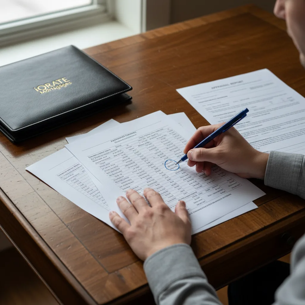 A real estate investor preparing documents to challenge a low rent appraisal.