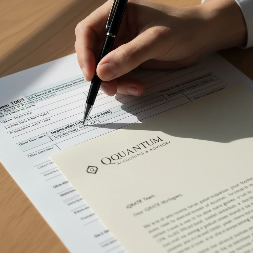 Underwriter analyzing business financial documents for a loan