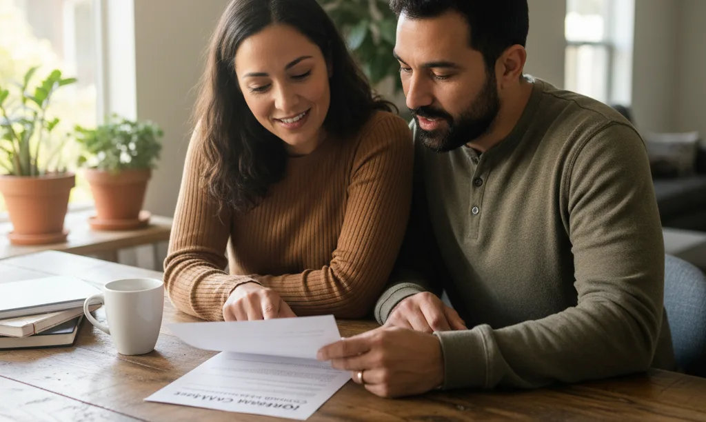 Couple confidently reviewing their California closing cost guide.