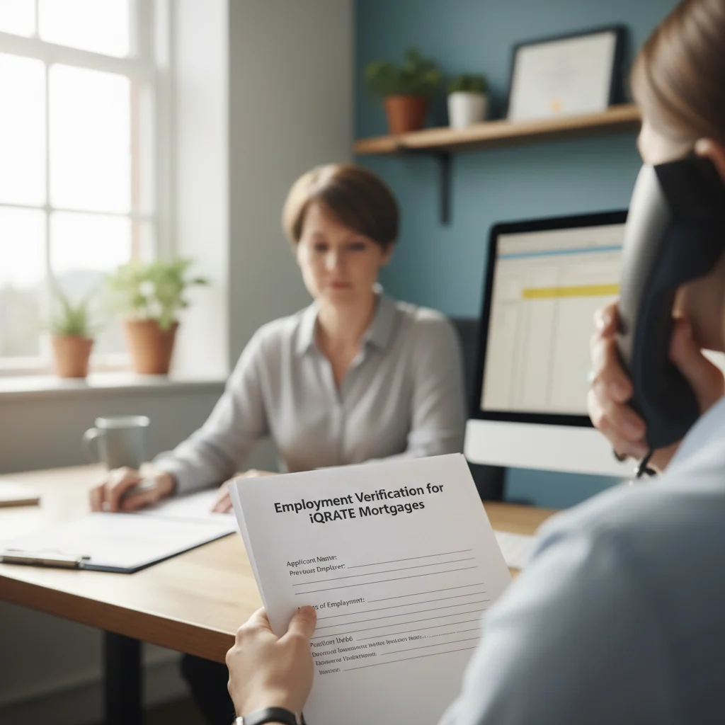A lender reviewing mortgage application documents carefully.