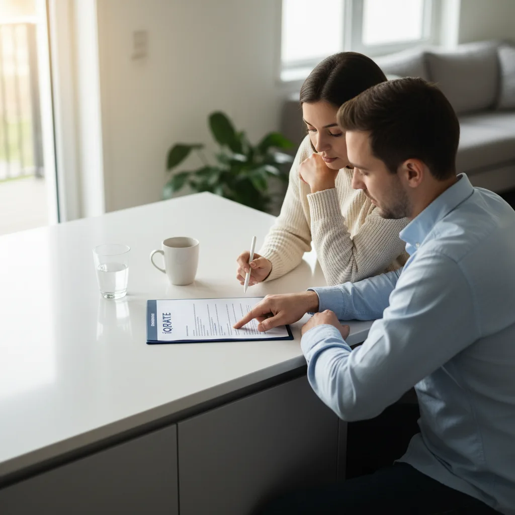 A person reviewing complex financial documents for a jumbo mortgage.