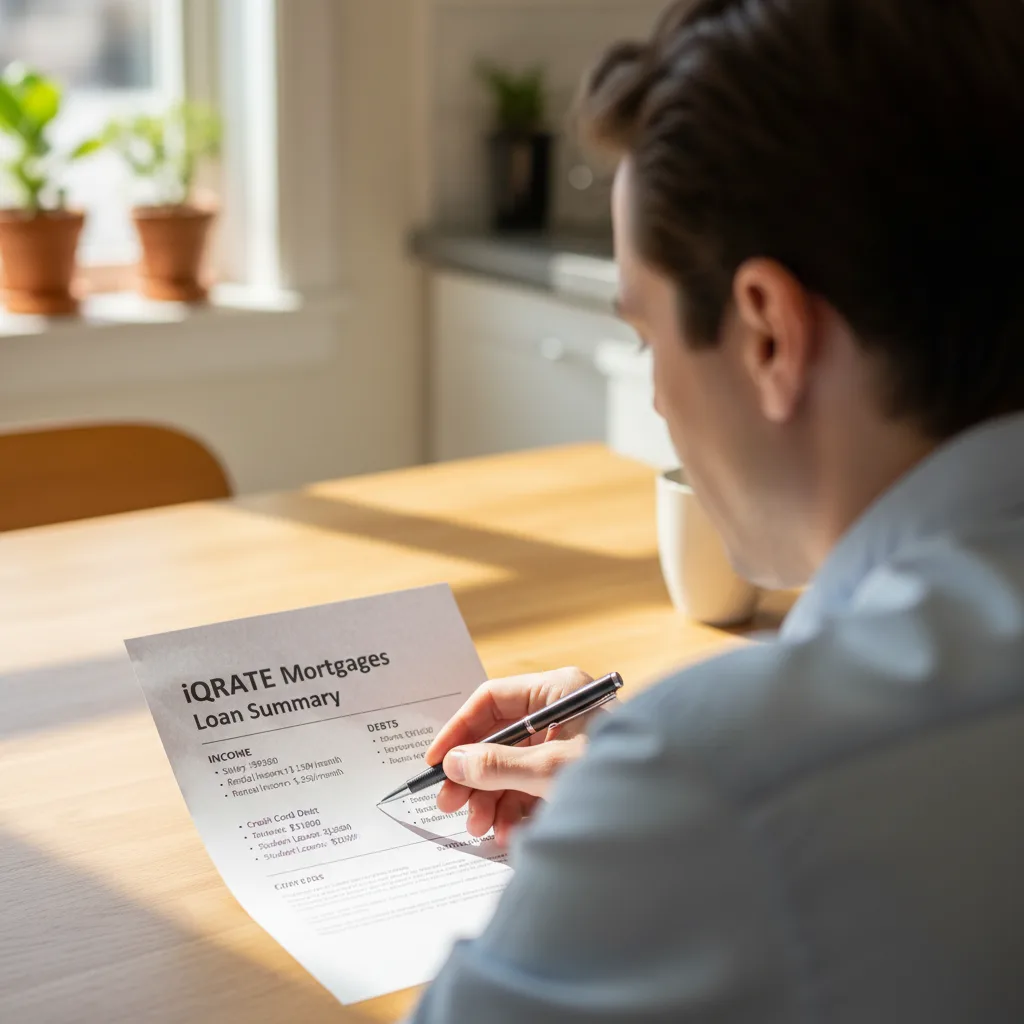 Homebuyer considering options for a mortgage.