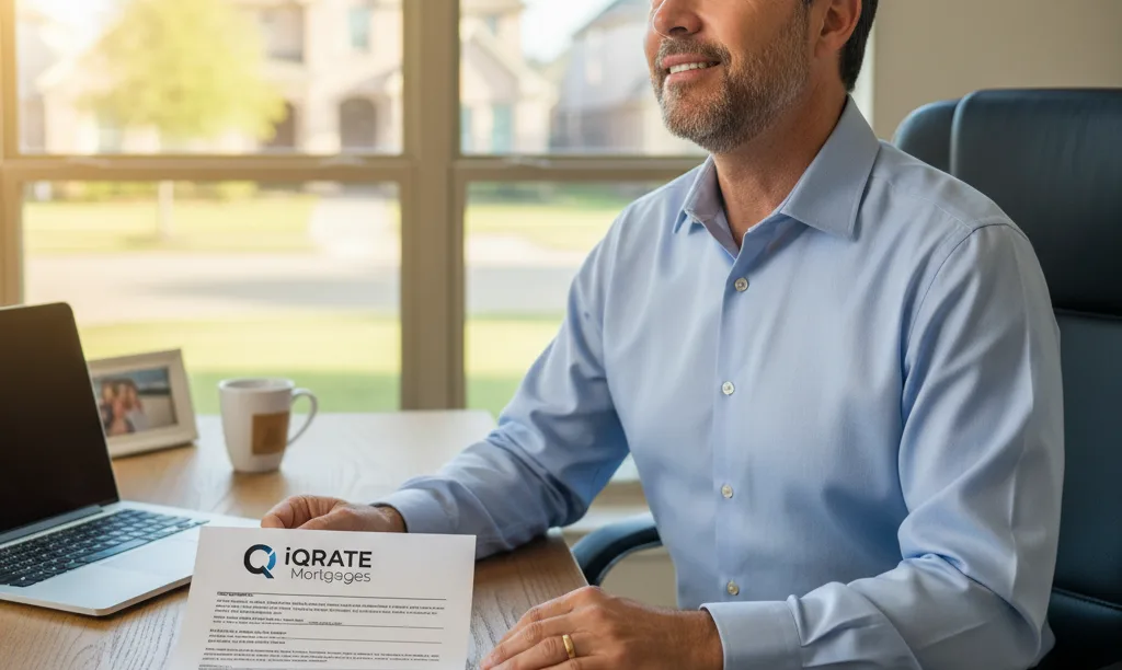 Hopeful investor reviewing iQRATE Mortgages loan documents.