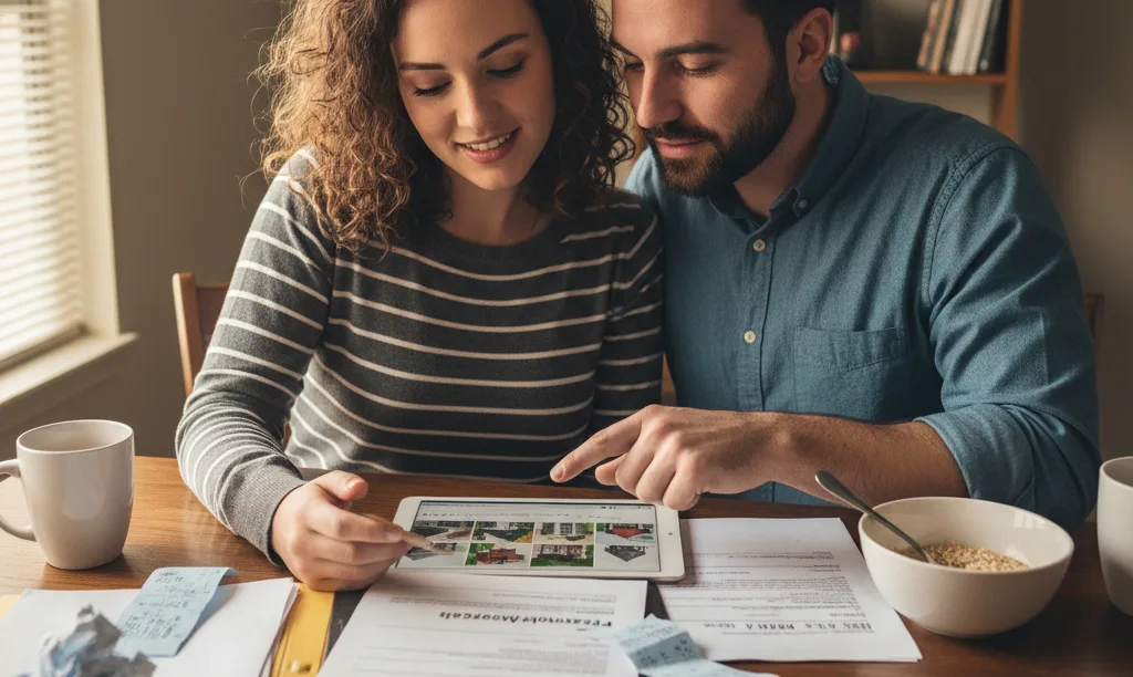 Couple planning their FHA mortgage in Dallas.