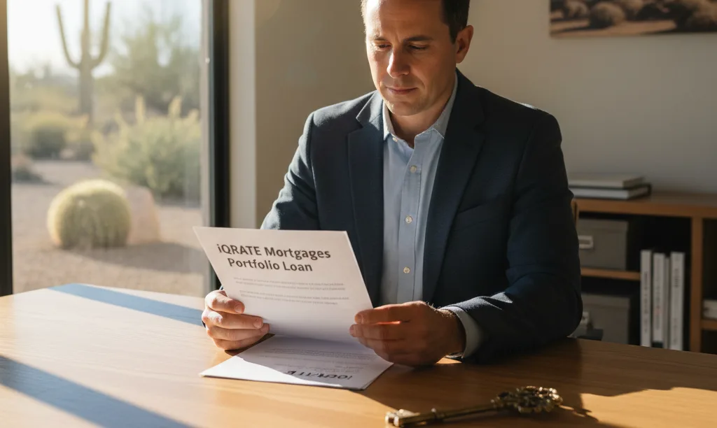 Investor reviews a portfolio loan from iQRATE Mortgages.
