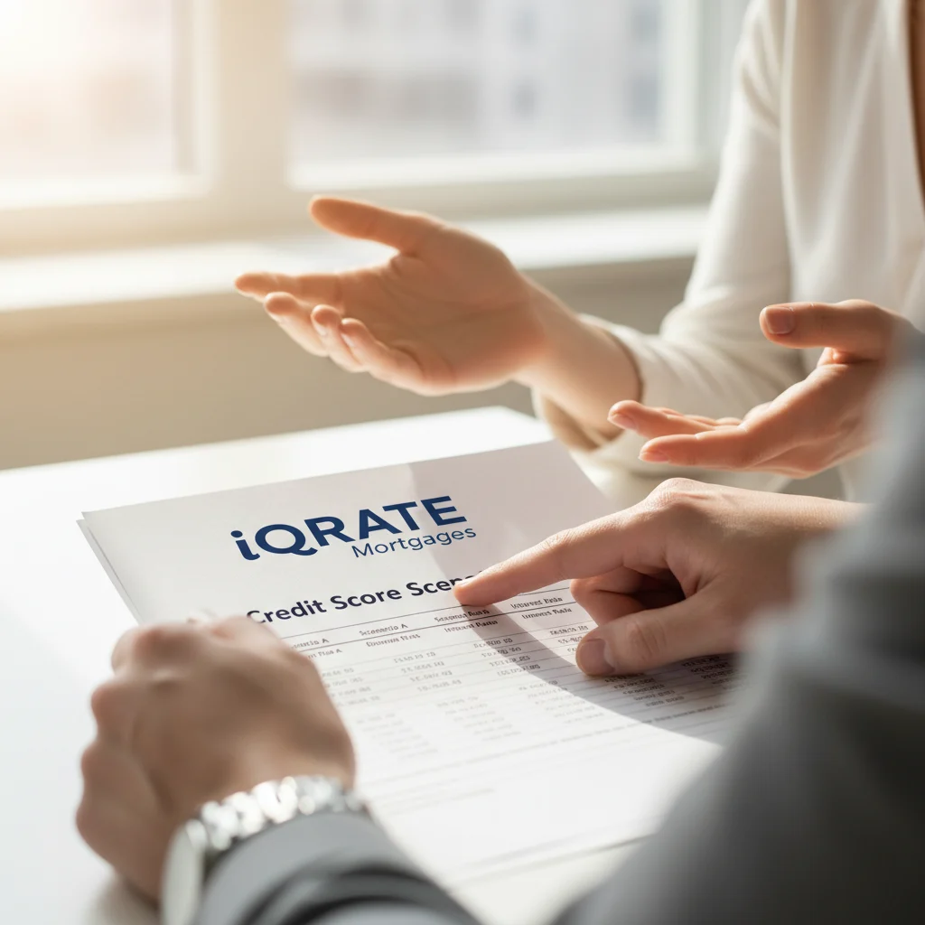 A person checking their credit score on a smartphone.