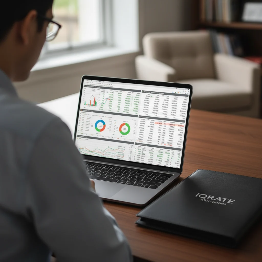 Investment portfolio on a screen showing stock market data